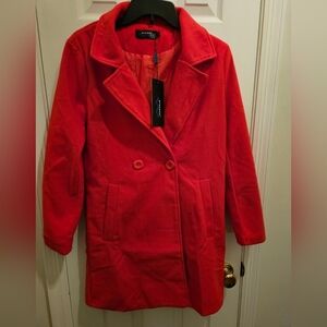 RVHSWDS Women Large Red Double- Breasted Coat